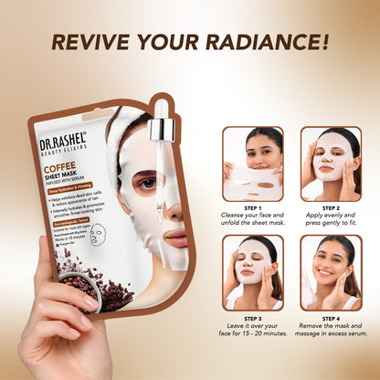 Coffee Sheet Mask with Serum Pack of 2