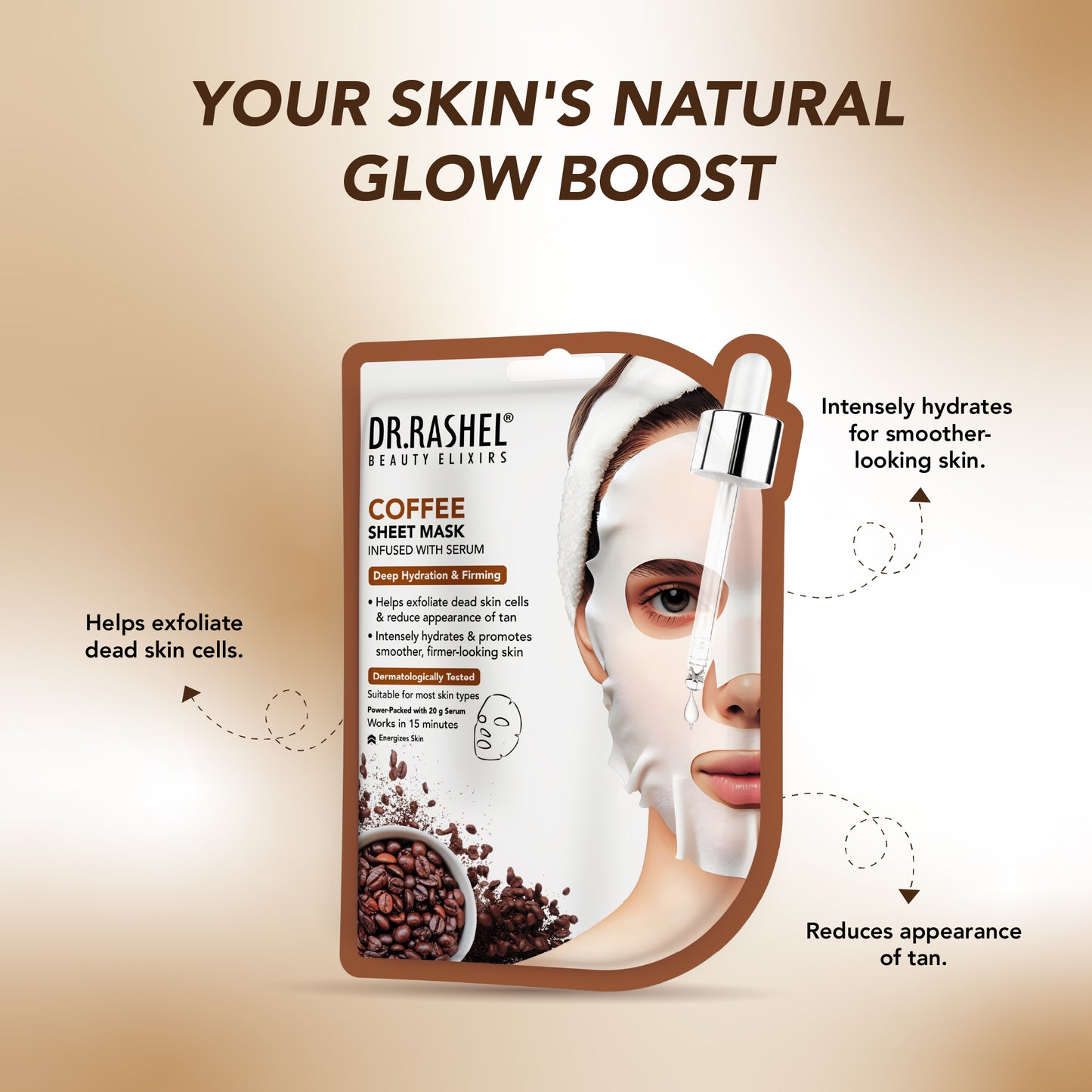 Coffee Sheet Mask with Serum Pack of 2