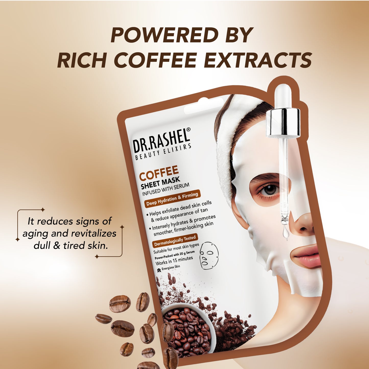 Coffee Sheet Mask with Serum Pack of 2