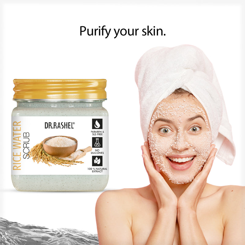 Process Rice Scrub Rice Water Face Scrub for Acne & Dull Skin (2025) – Dr.Rashel