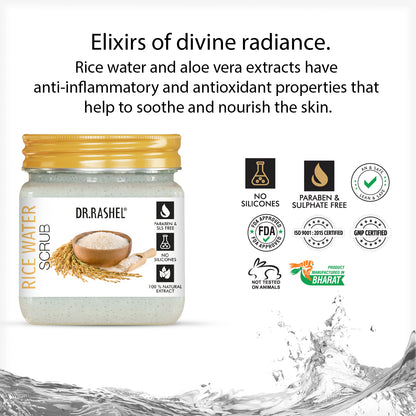 rice water scrub for face and body