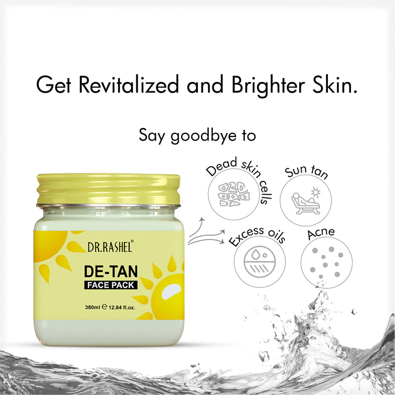 De tan face pack, say good buy to dead skin cells, sun tan, acne with Dr.Rashel De tan face pack