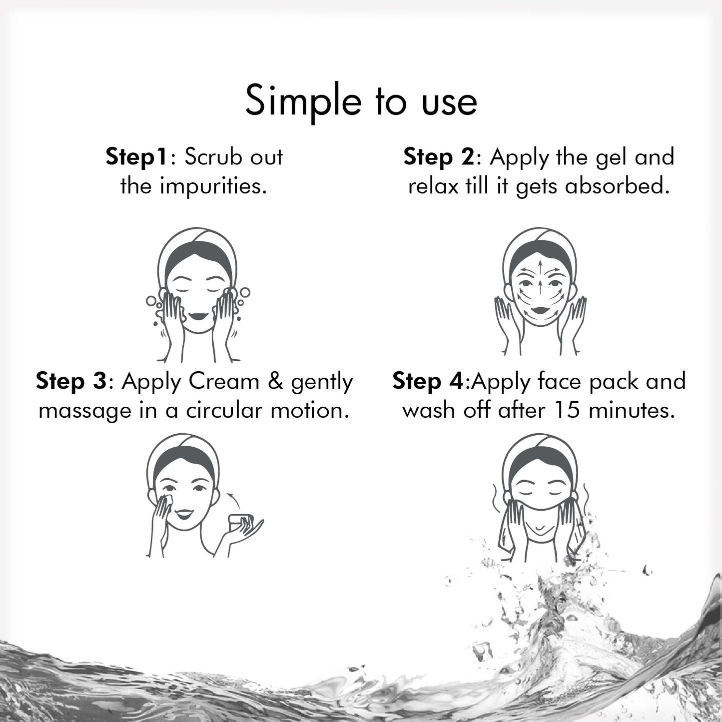 White Skin Pack of 4 (scrub, Gel, Cream & Facepack)