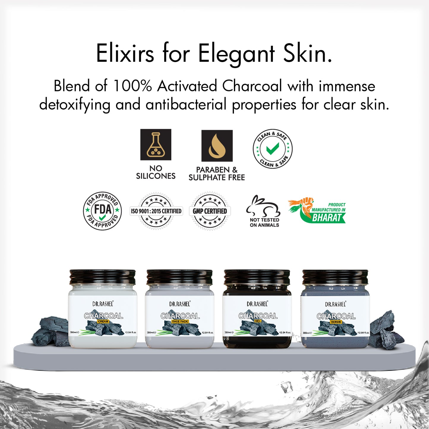 Charcoal Pack of 4 (Scrub, Gel, Cream & Facepack)