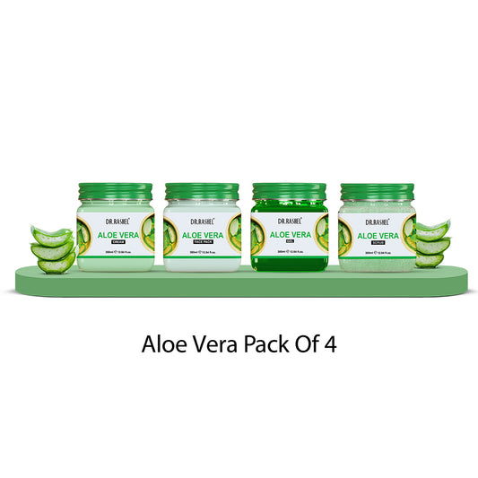 Aloe Vera Pack of 4 (scrub, Gel, Cream & Facepack)