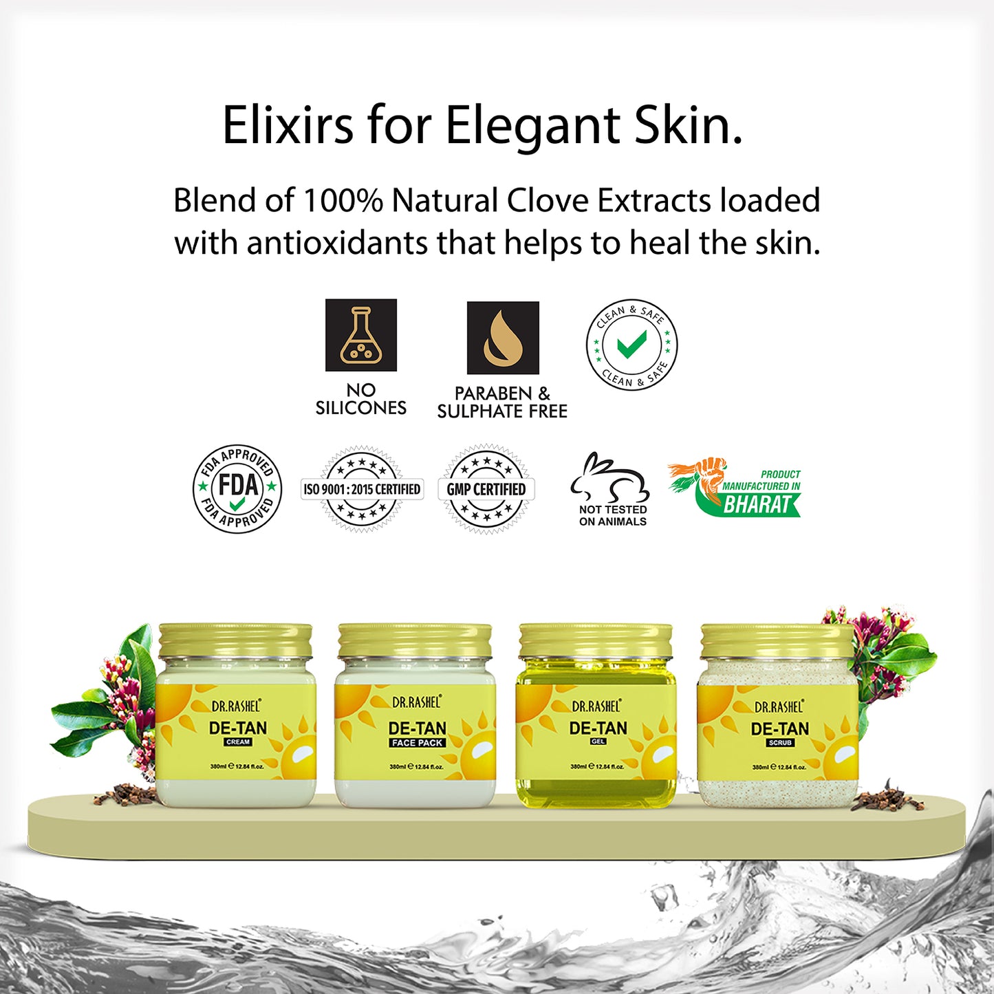 Detan Pack of 4 (scrub, Gel, Cream & Face Pack) - 1520ml