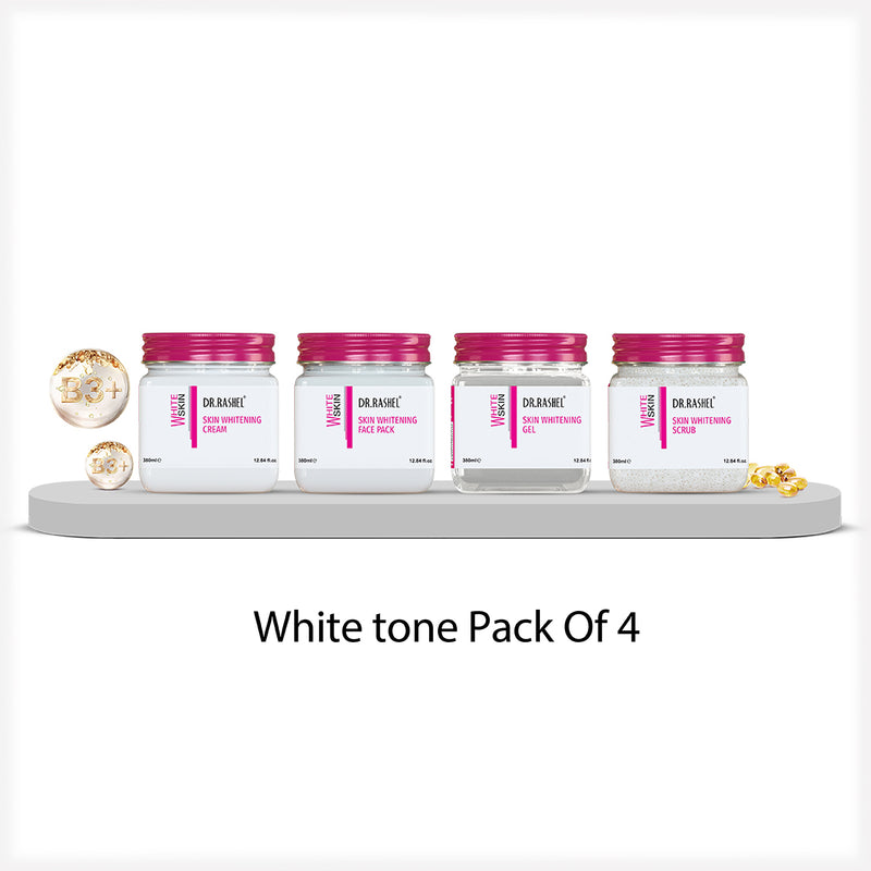 White Skin Pack of 4 (scrub, Gel, Cream & Facepack) - 1520 Ml