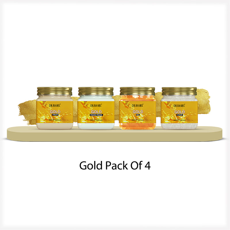 Gold Pack of 4 (scrub, Gel, Cream & Facepack) - 1520 Ml