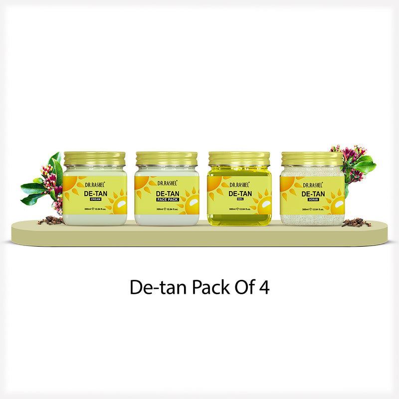 De-Tan Pack of 4 (scrub, Gel, Cream & Face Pack) - 1520 Ml