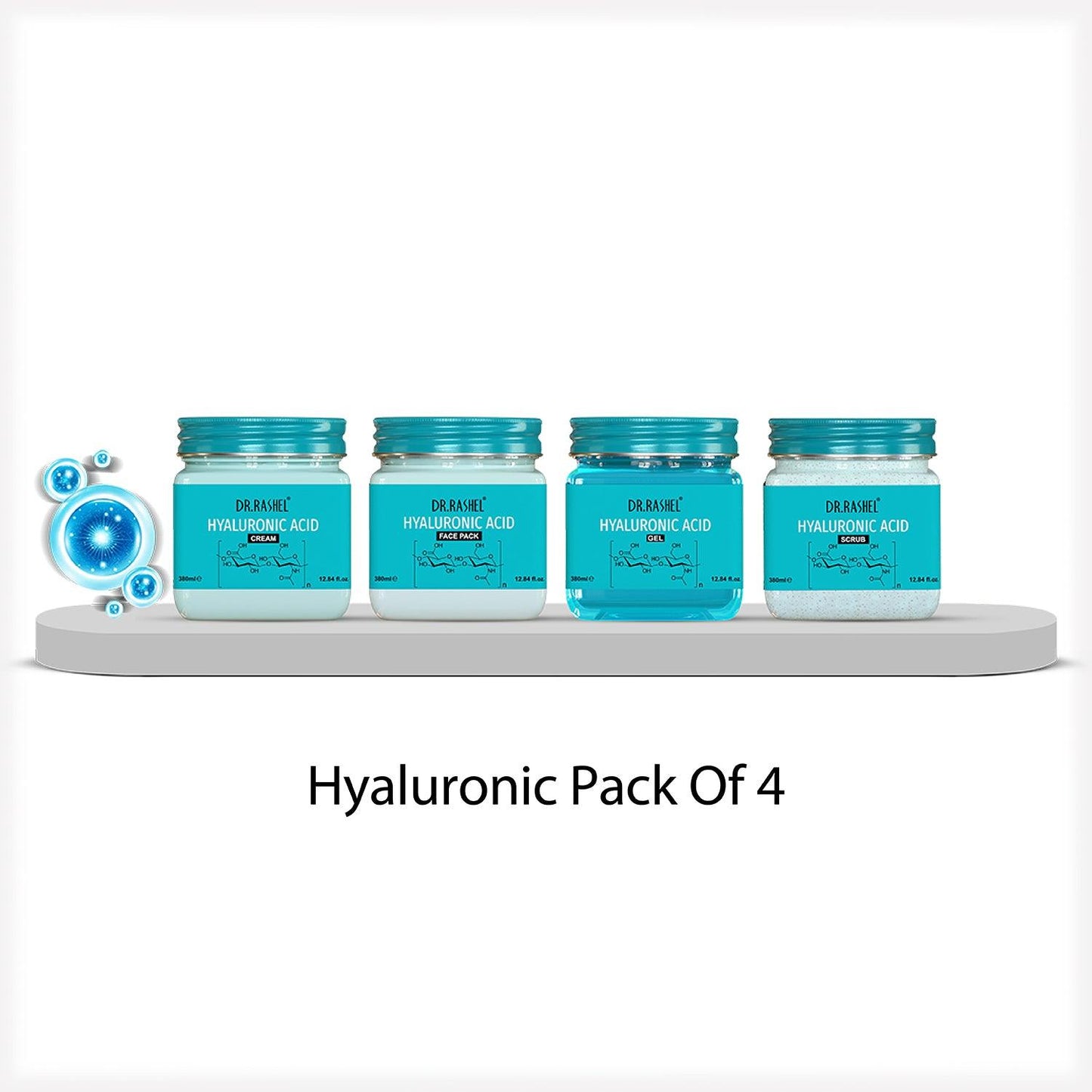 DR.RASHEL HYALURONIC ACID PACK OF 4 (SCRUB, GEL, CREAM & FACEPACK) - 1520 ML - Dr. Rashel