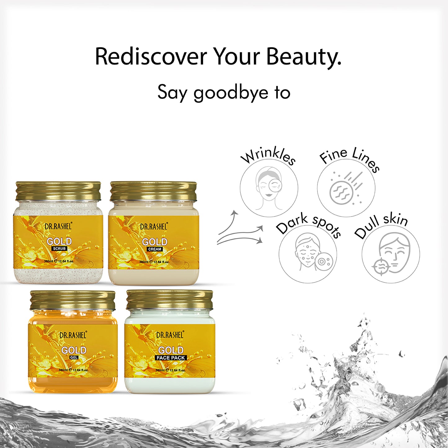 Gold Pack of 4 (scrub, Gel, Cream & Facepack)