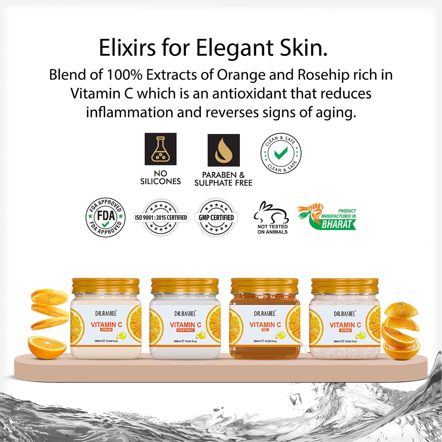 Vitamin C Pack of 4 (scrub, Gel, Cream & Facepack)