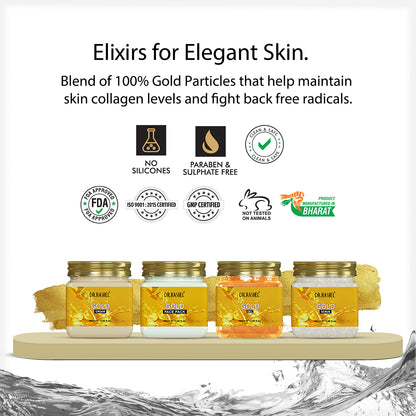 Gold Pack of 4 (scrub, Gel, Cream & Facepack)