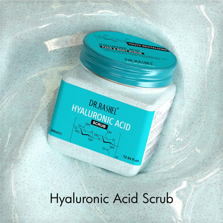 Hyaluronic acid scrub
